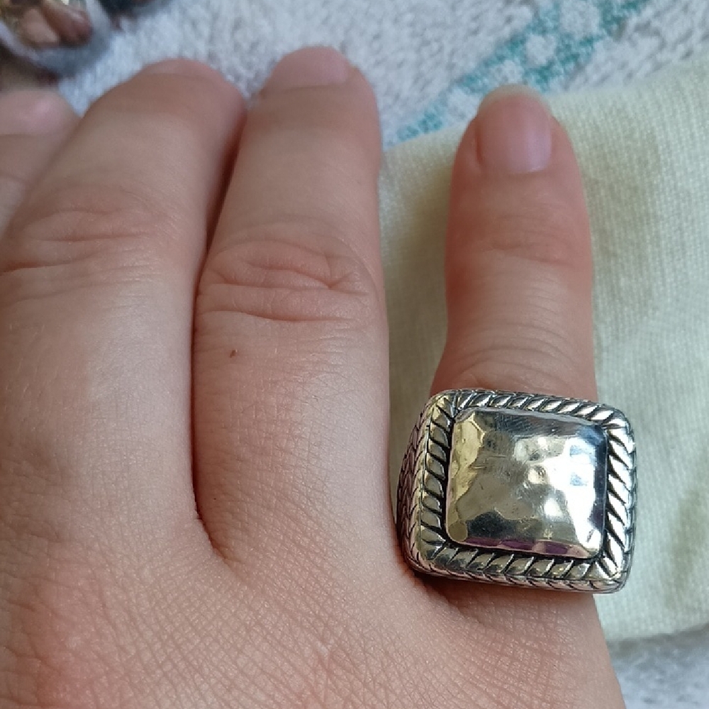 Silpada Silver Textured Square Signet with Rope Edge - Picture 3 of 4